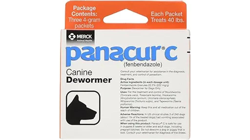 canine dewormer pack size