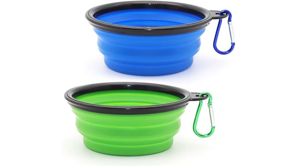 collapsible pet feeding bowls