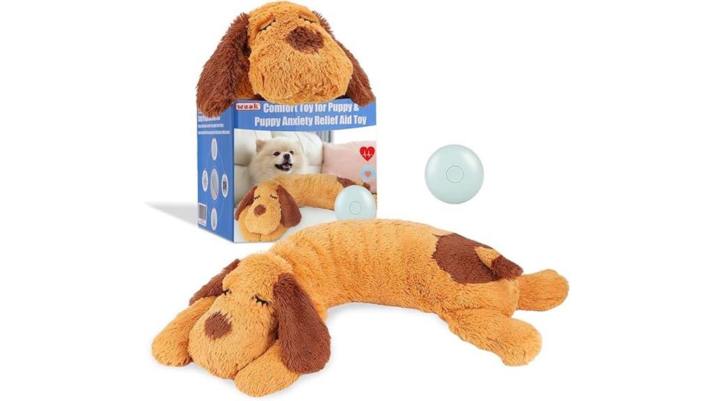 comforting plush dog toy