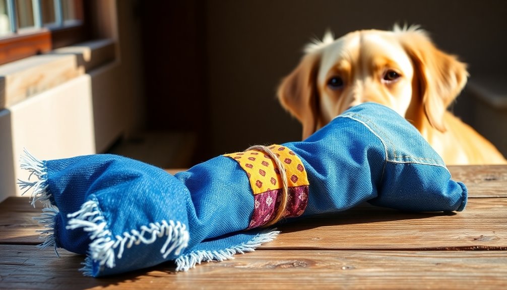 diy denim dog toy