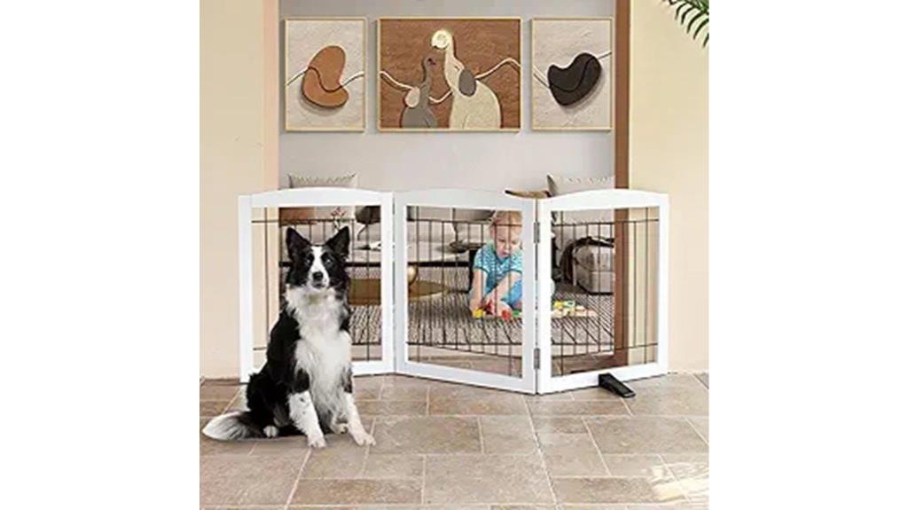 freestanding white dog gate