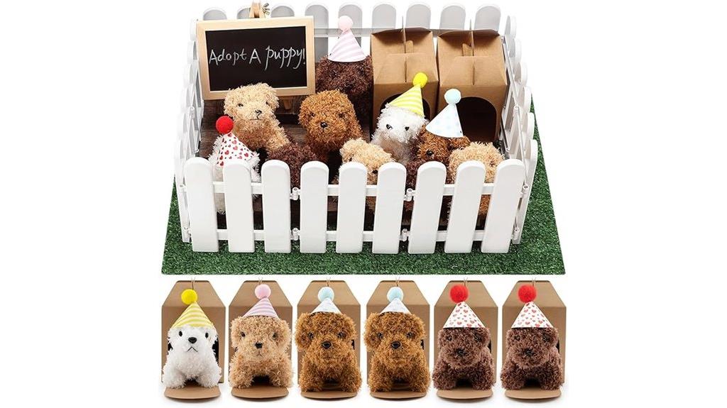 puppy themed party favors set