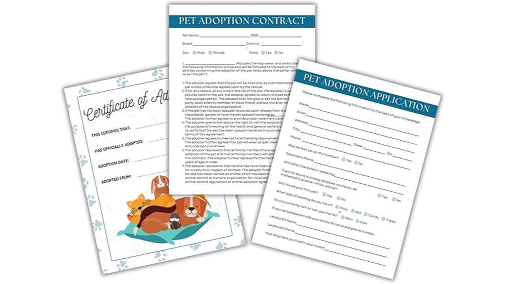 rescue animal adoption packet