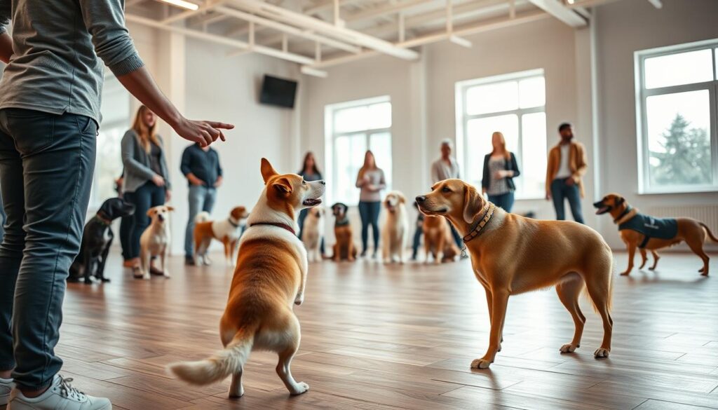 dog training session