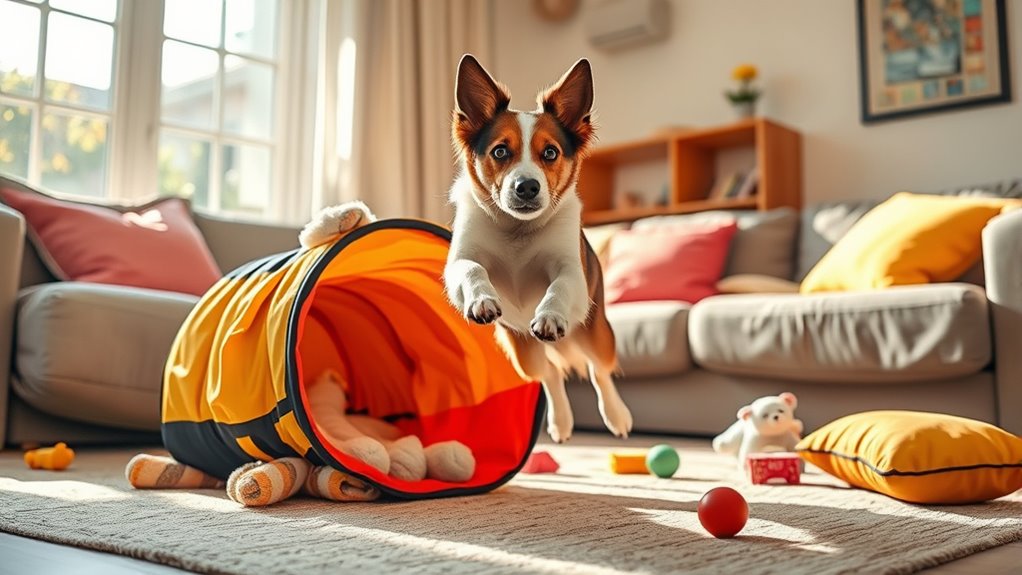 build pet tunnel with household items