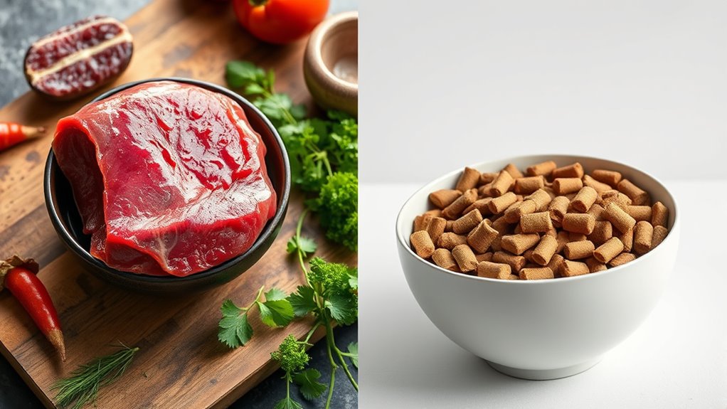 comparing raw and kibble