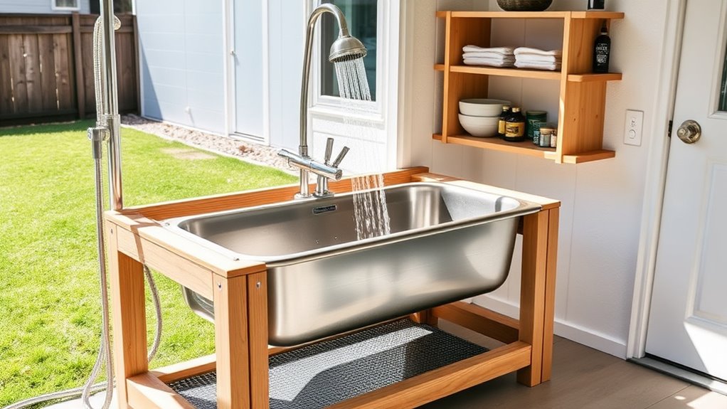 organized accessible bathing area