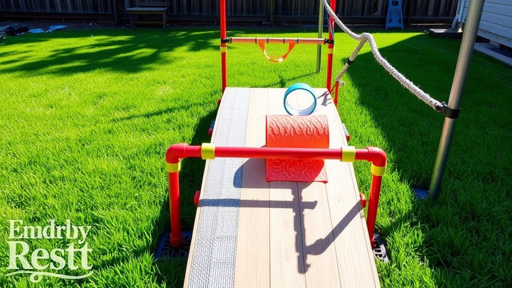 organized backyard agility setup
