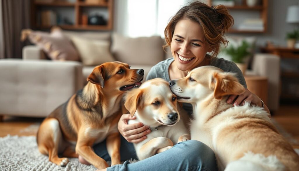 unconditional love with rescue dogs