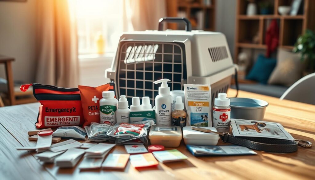 Pet emergency kit and essential supplies for pets