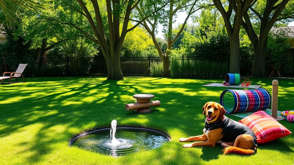 create shaded hydrated stimulating yard