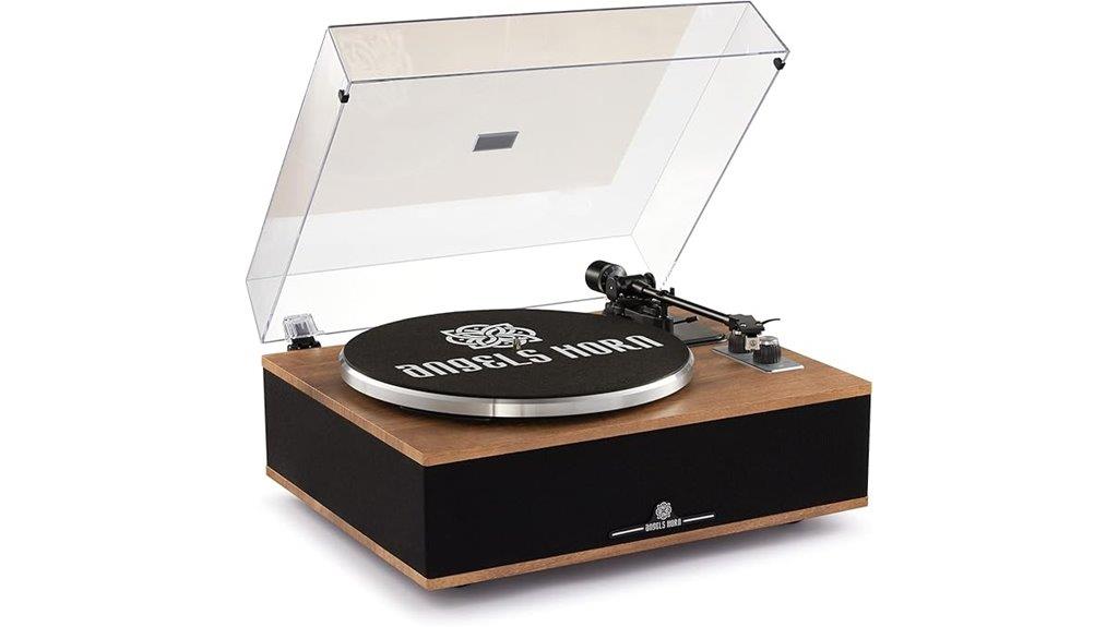 angels horn bluetooth record player