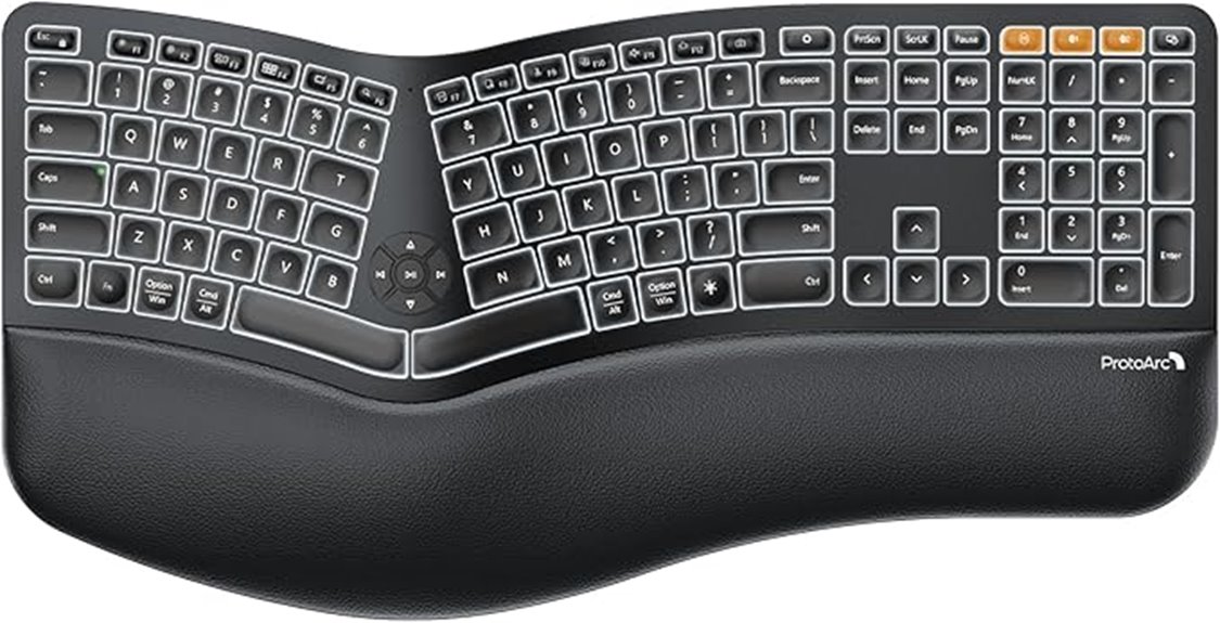 backlit ergonomic bluetooth keyboard