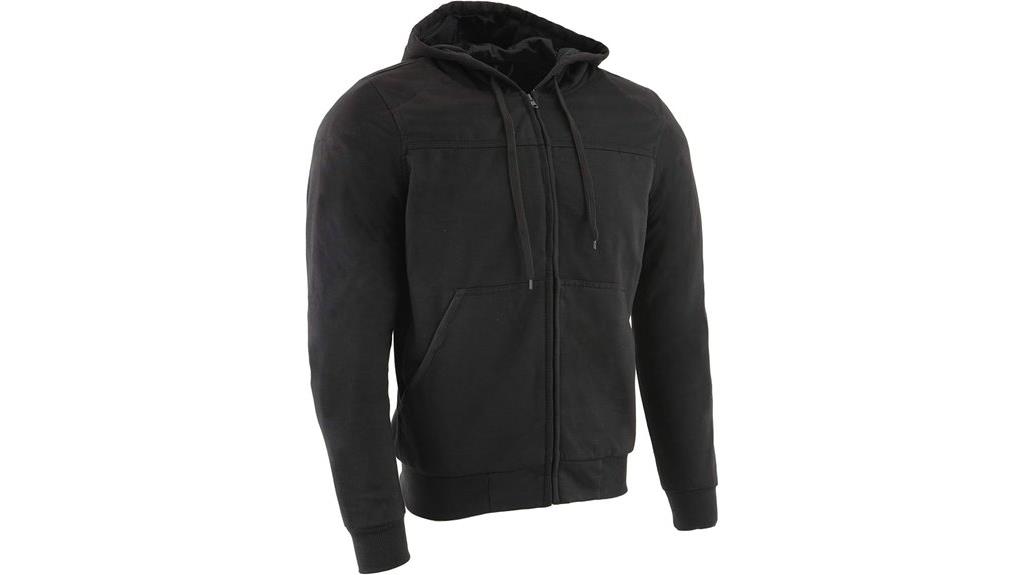 black leather motorcycle hoodie