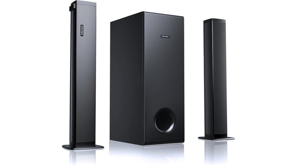 bluetooth enabled soundbar with subwoofer