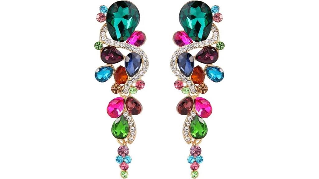 bohemian crystal wedding earrings