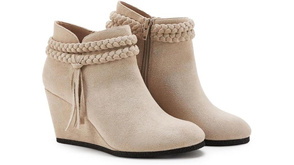 braided fringe ankle boots