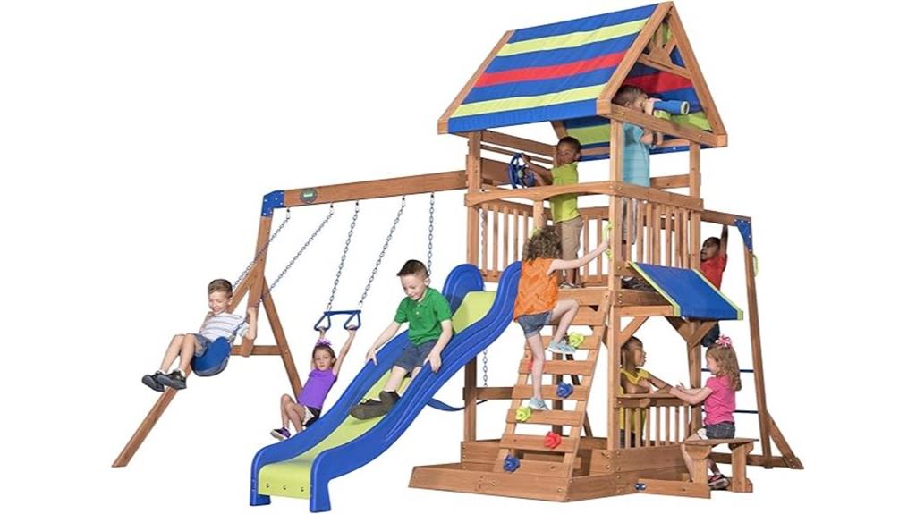 cedar wood swing set