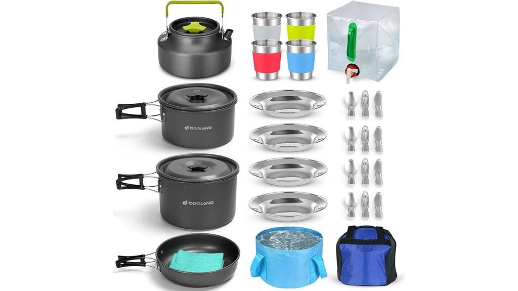 compact camping cookware set