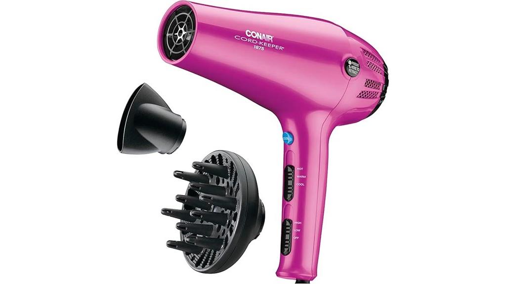 conair hair dryer retractable cord