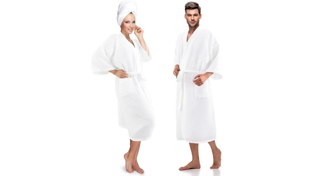 couples waffle robe set