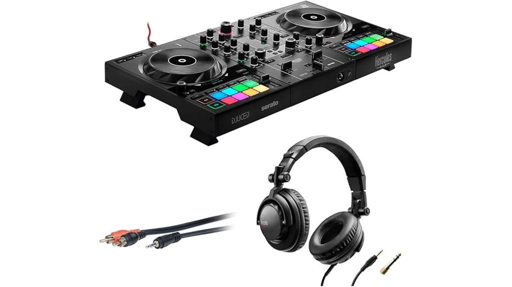dj controller with headphones