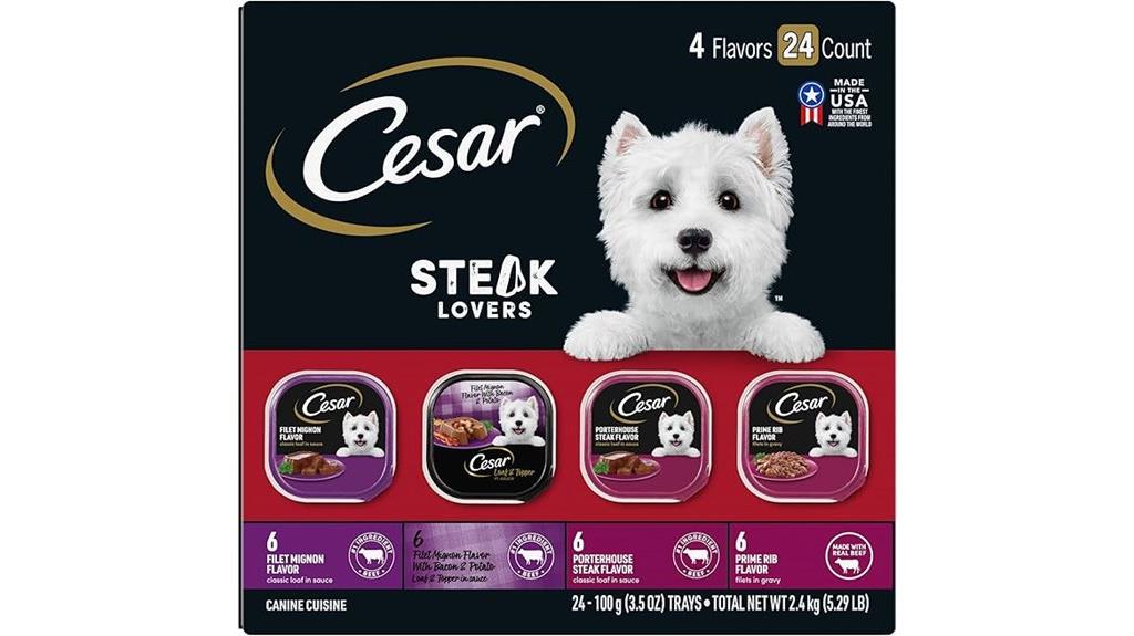 dog food steak variety