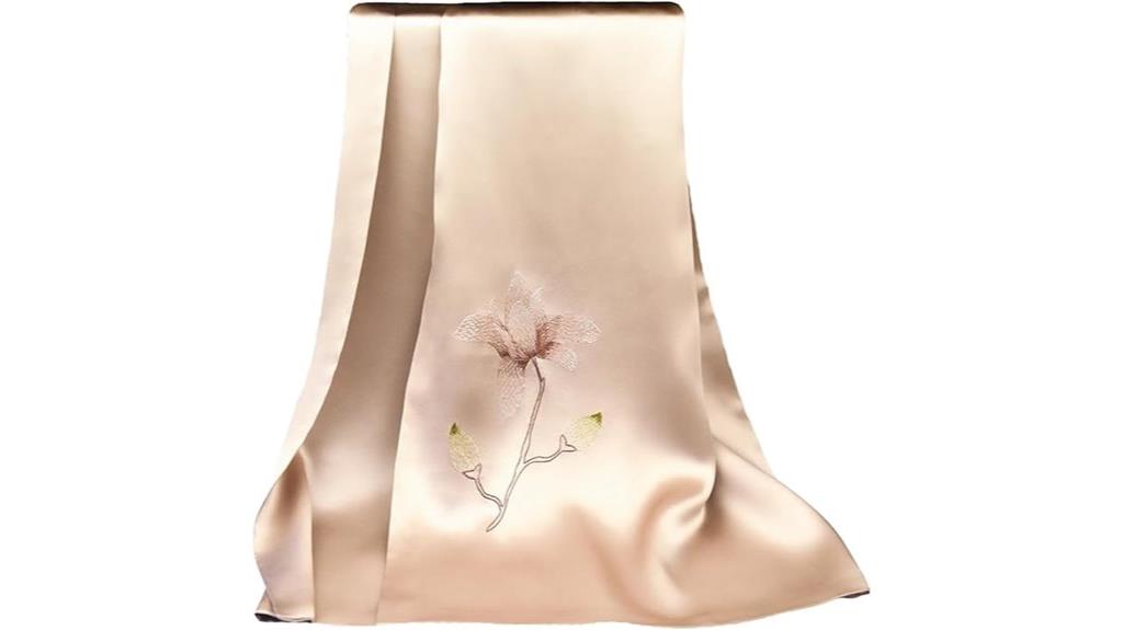 elegant silk embroidered scarf