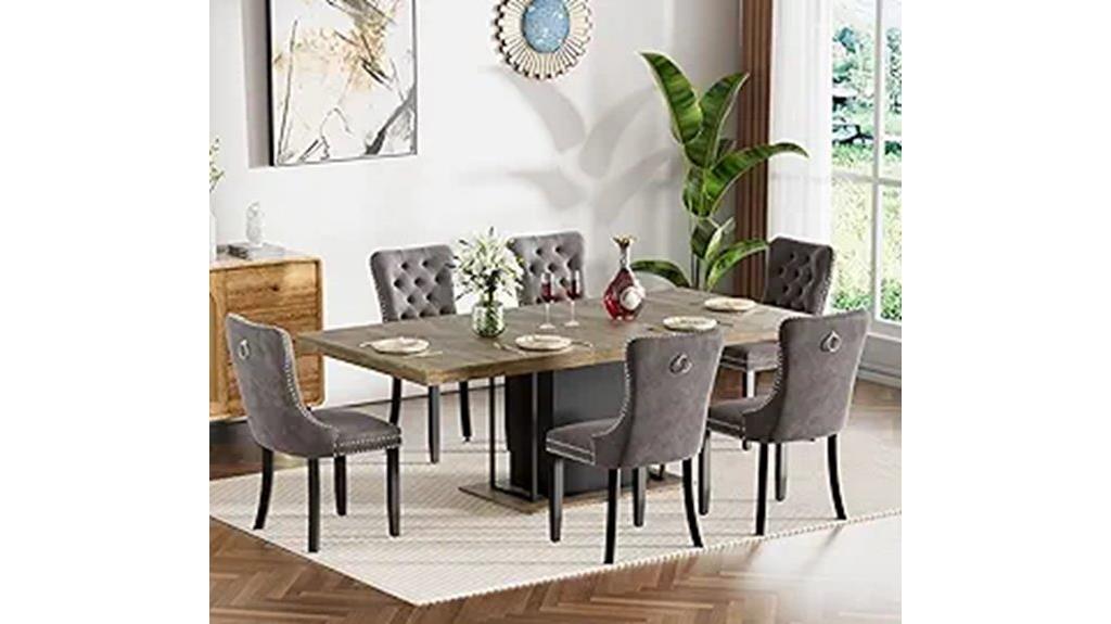 extendable 6 person dining set