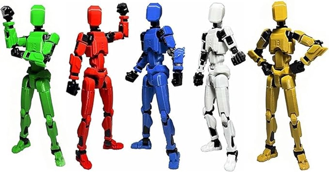 five color action figures