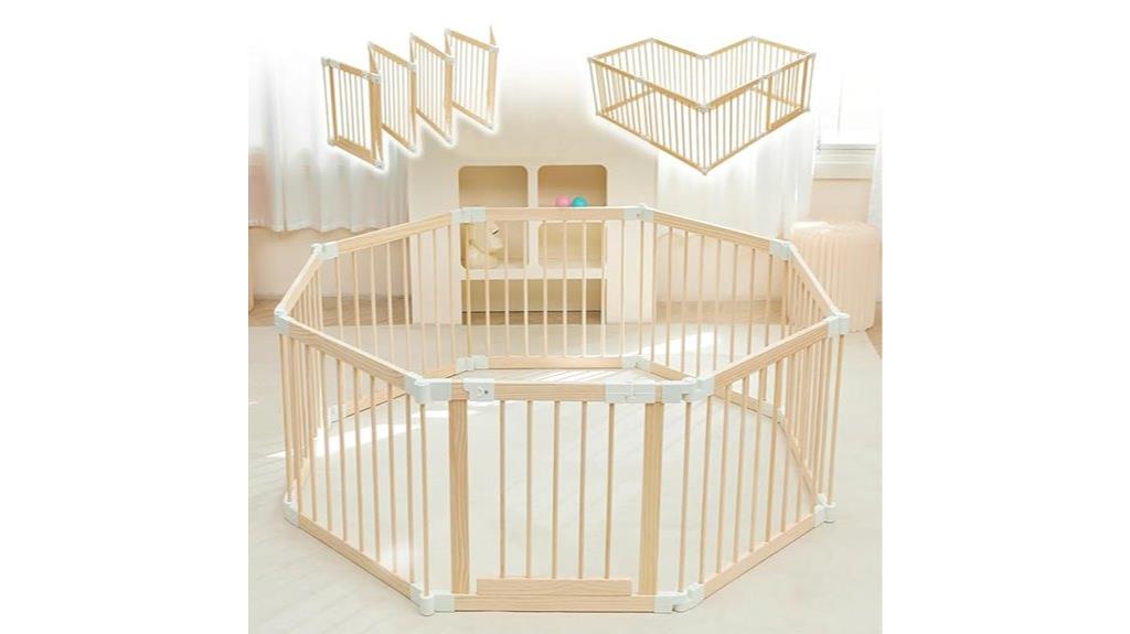 foldable wooden baby playpen