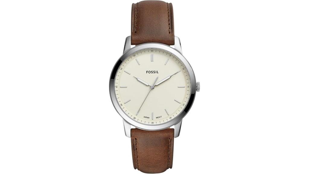 fossil minimalist leather watch