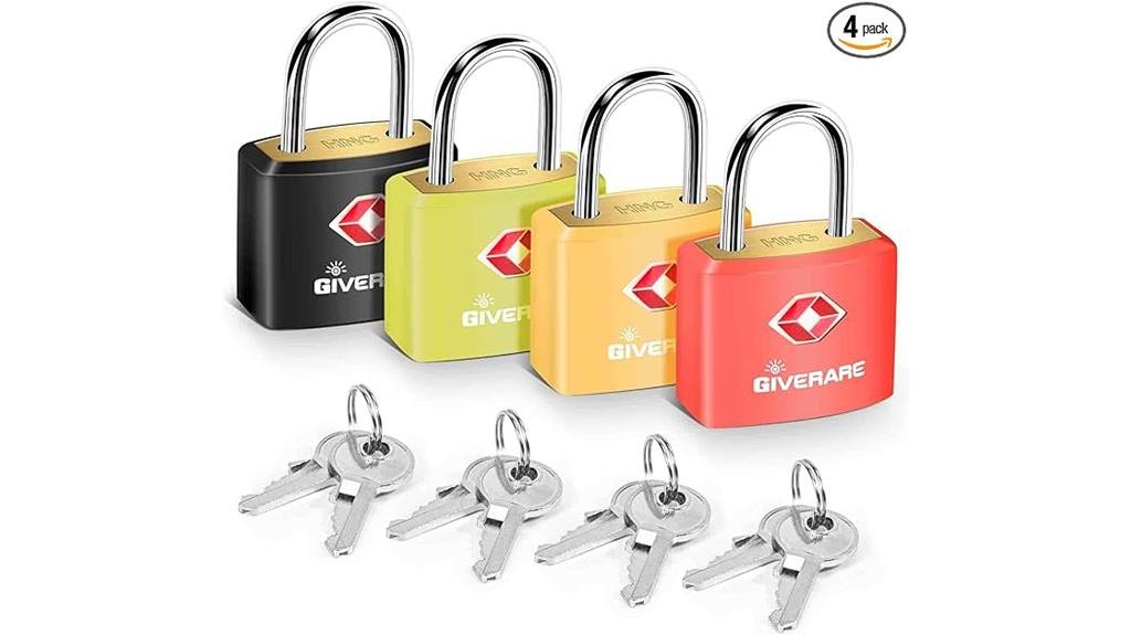four locks with keys