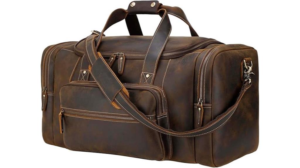 full grain cowhide duffle