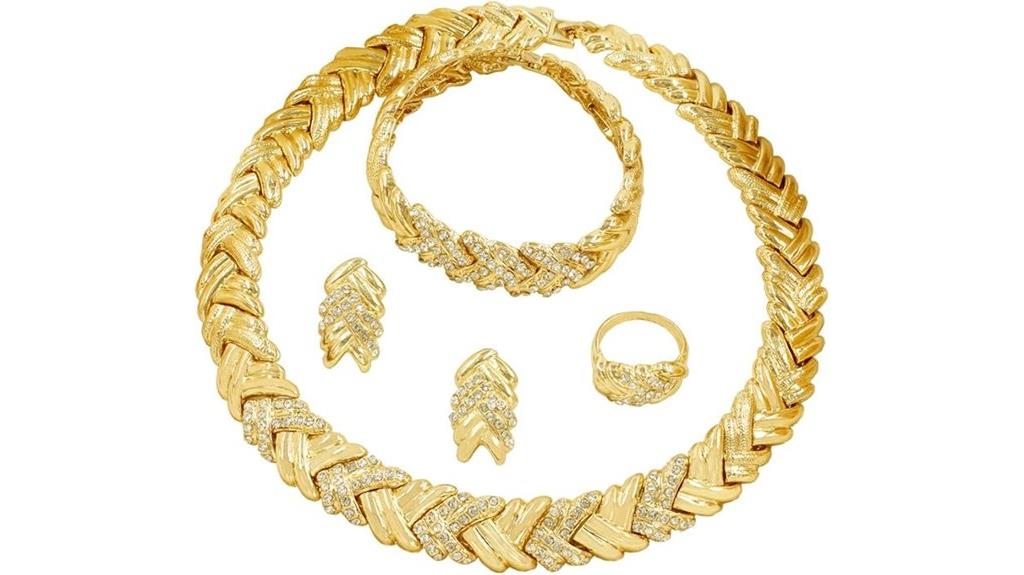 gold wedding crystal jewelry