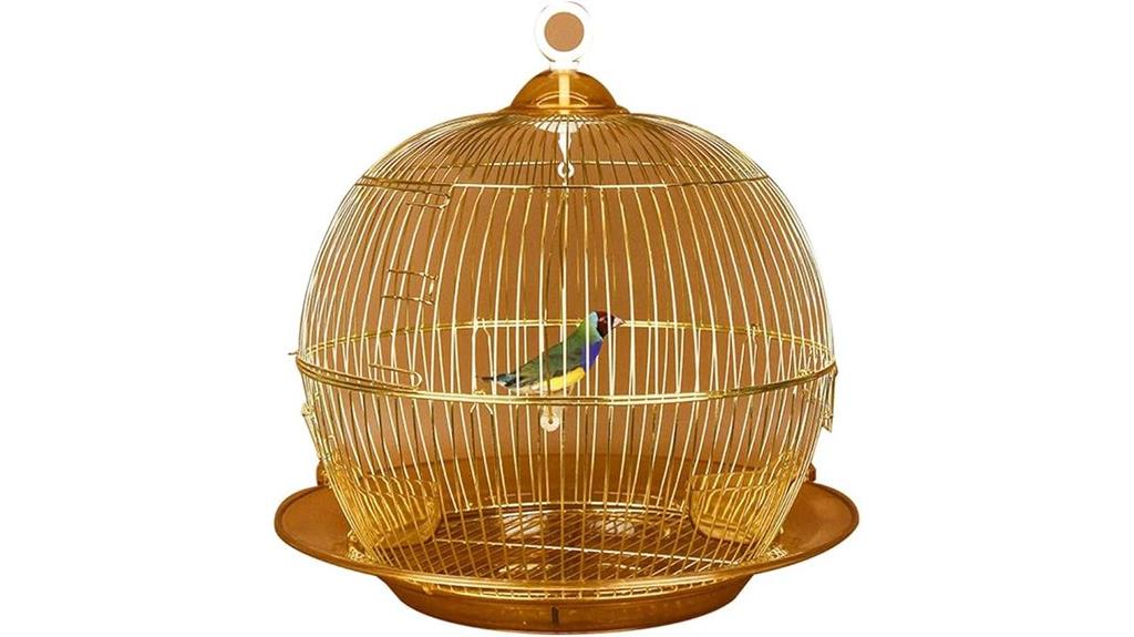 golden retro parakeet cage