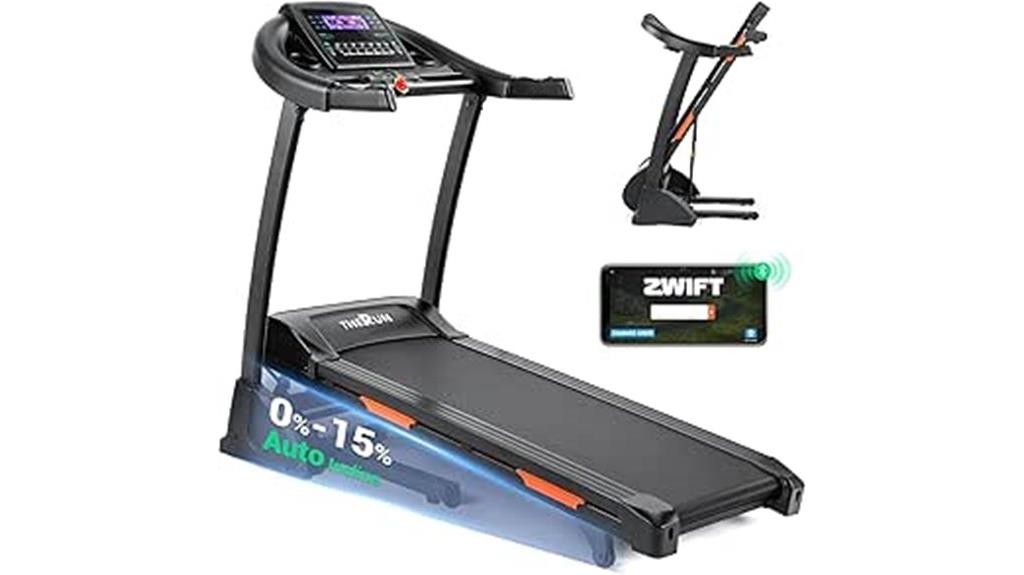 incline foldable treadmill with app