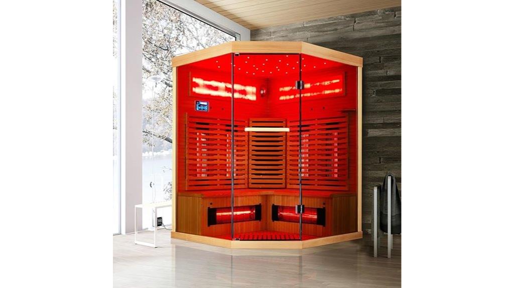 large infrared sauna with salt