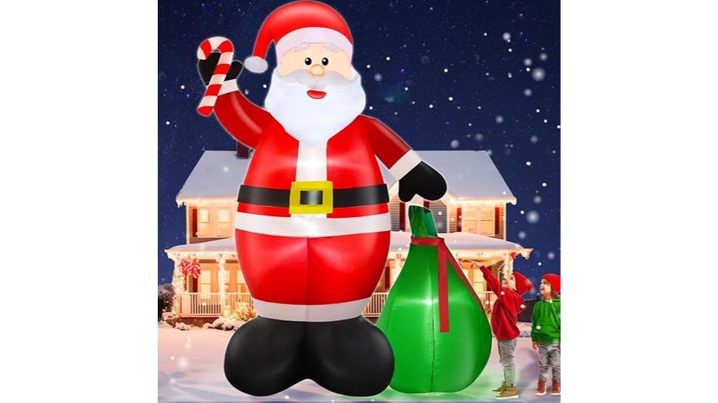 large santa inflatable lights