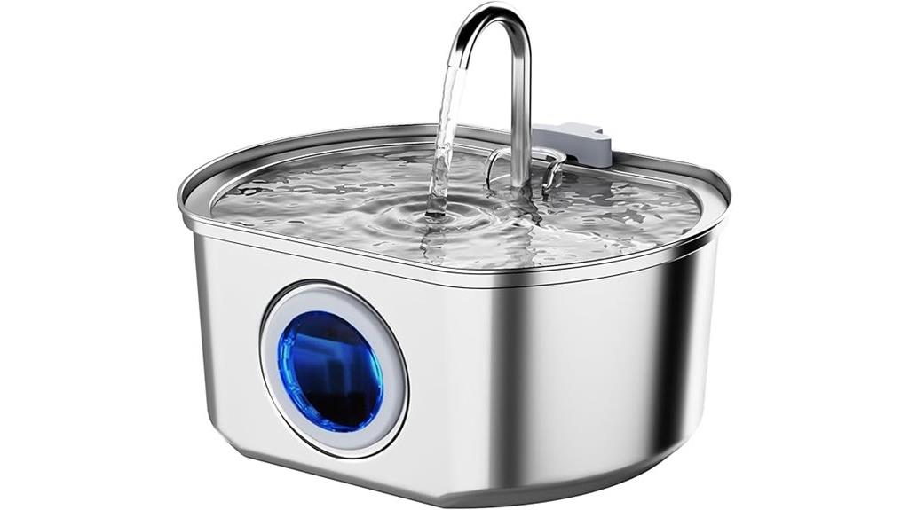 large stainless steel water fountain