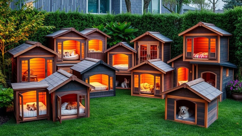 luxury heated pet house selection