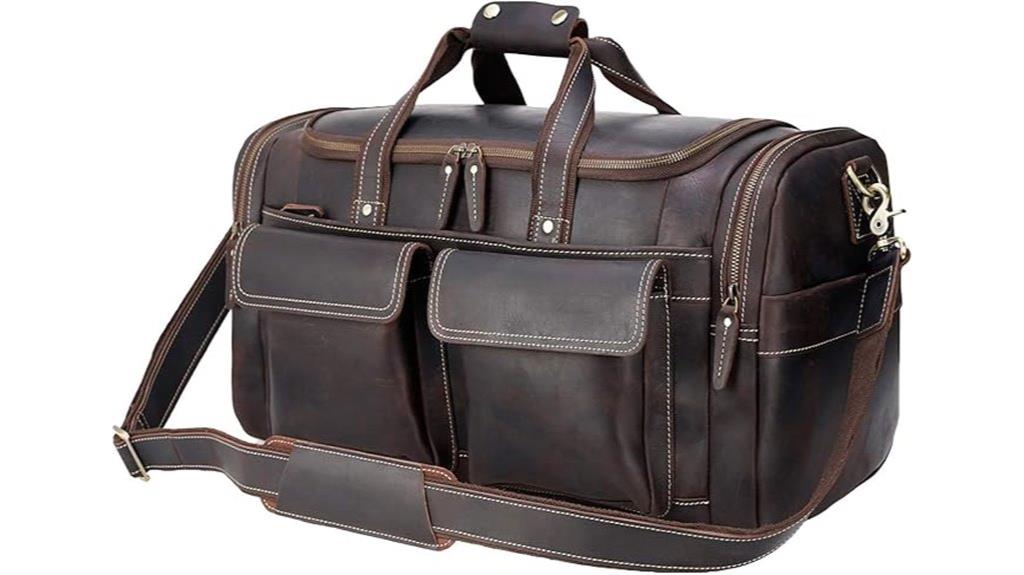 men s 23 inch leather duffel