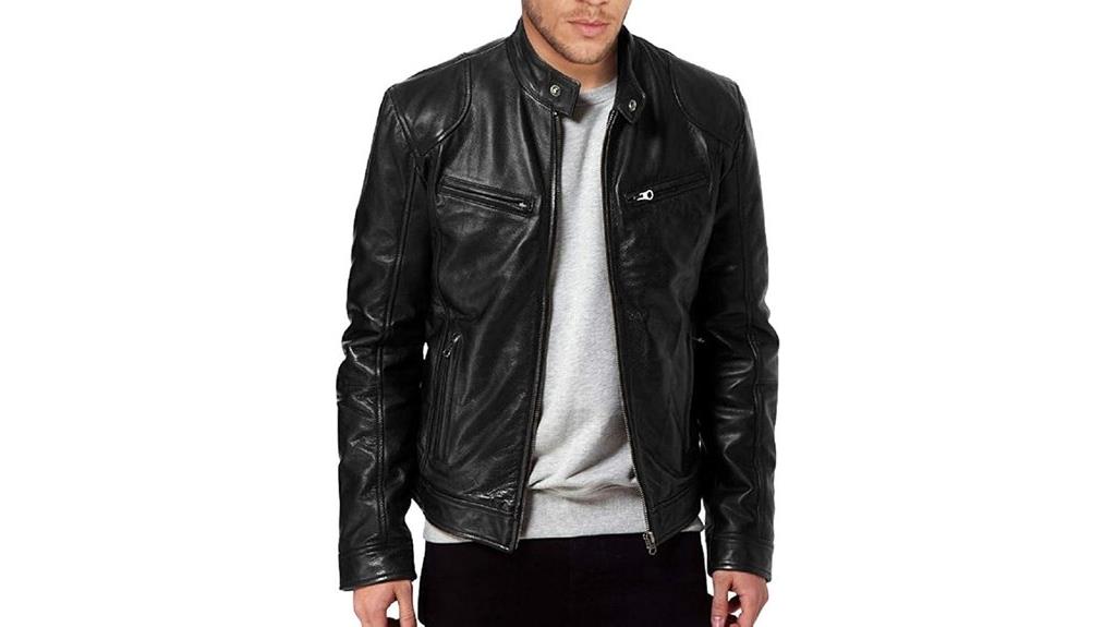 men s lambskin leather biker
