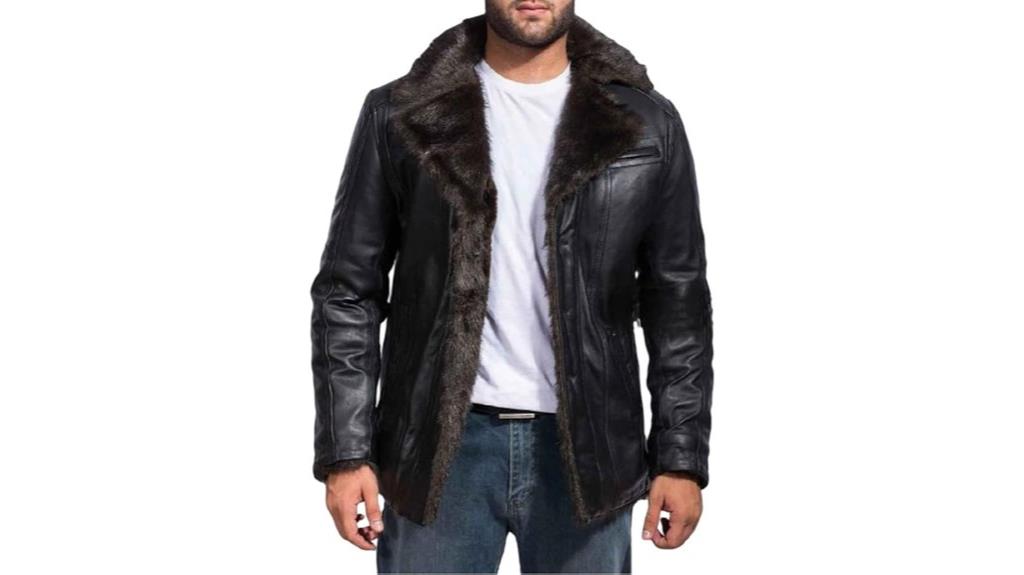 men s leather shearling jacket
