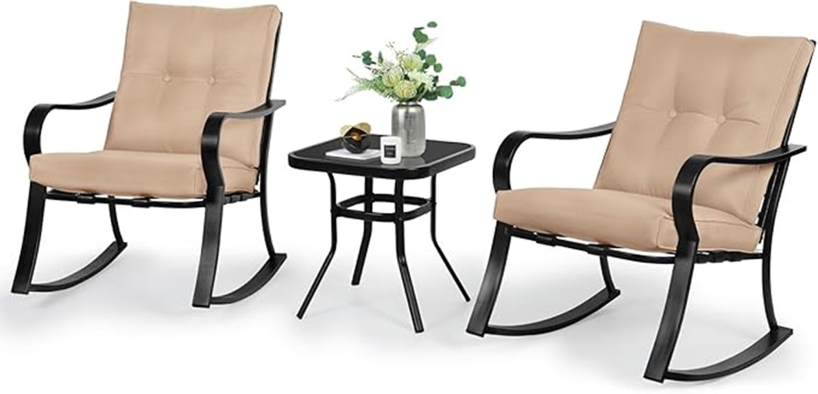 outdoor rocking bistro set
