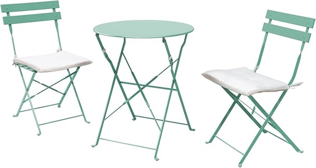 outdoor steel bistro set