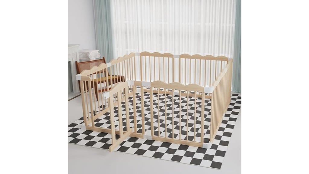 portable wooden baby playpen