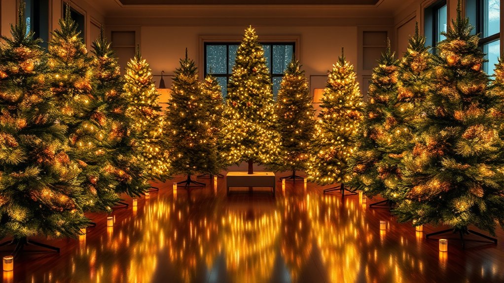 realistic pre lit christmas trees