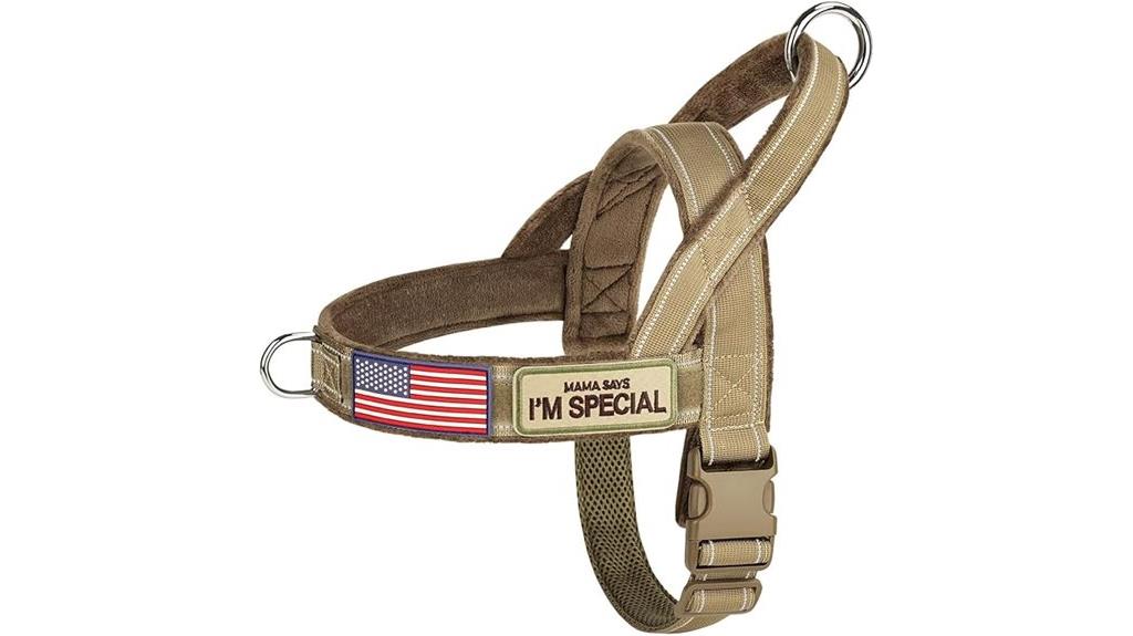 reflective flannel dog harness