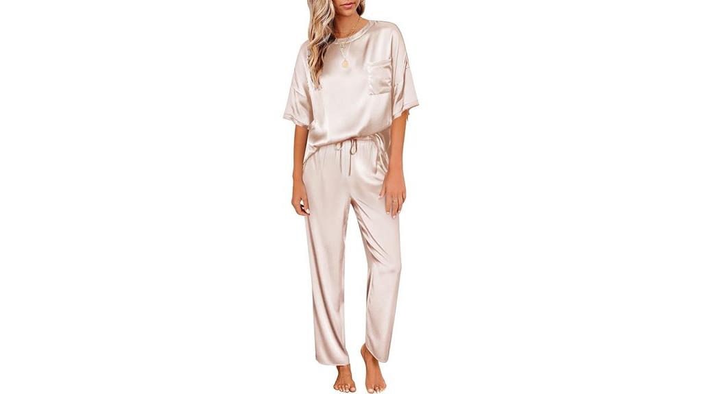 satin pajama set short